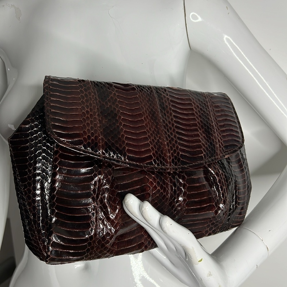 J Renee Brown Python Clutch Shoulder Bag - image 2